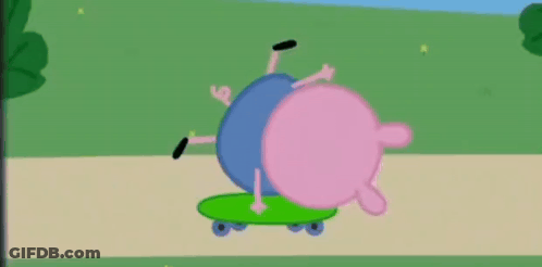 Peppa Pig Riding Skateboard GIF