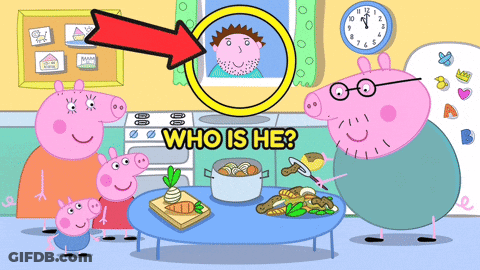Peppa Pig Shows Bearded Man Who Is He GIF