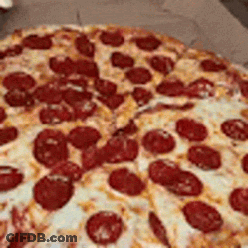 Pepperoni Pizza In Cardboard Box GIF