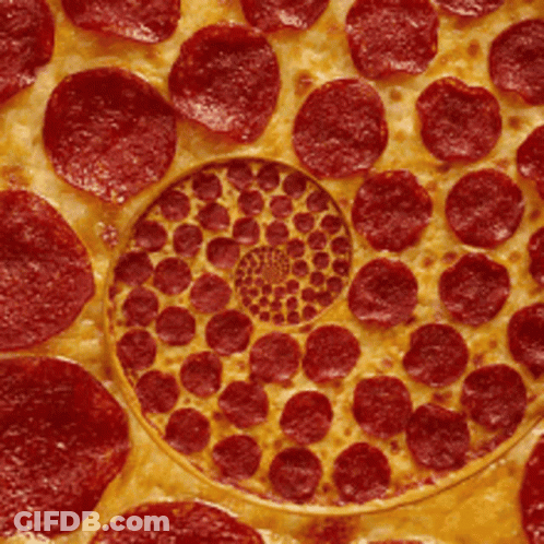 Pepperoni Pizza With Spiral Design GIF
