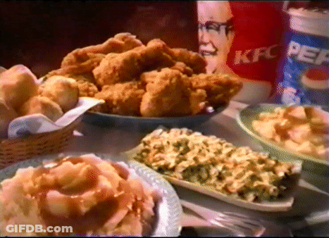 Pepsi Can Next To Plates Of Food GIF