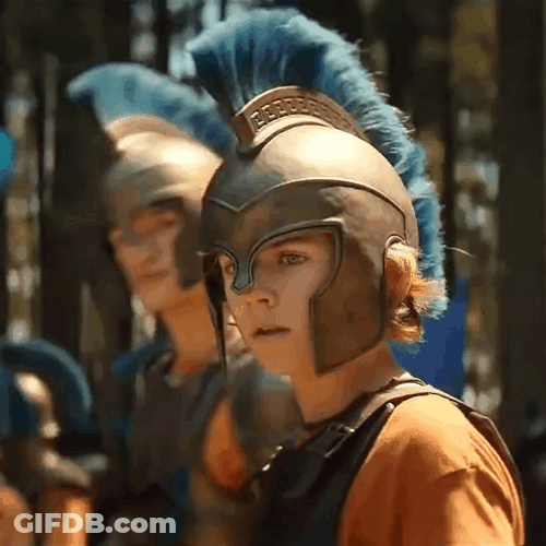 Percy Jackson Wearing A Traditional Head Dress GIF