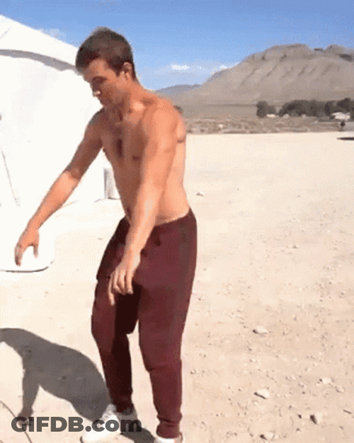 Perfect Backflip In The Sand GIF