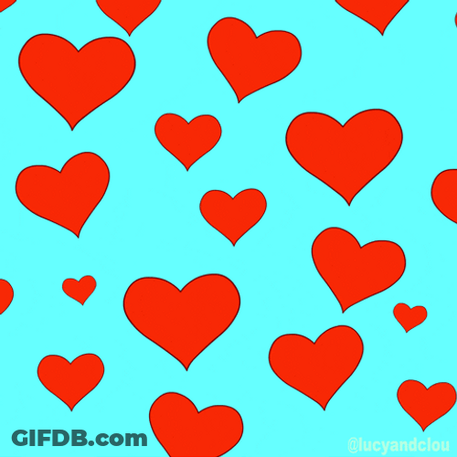 Perfecto Falling Red Hearts GIF