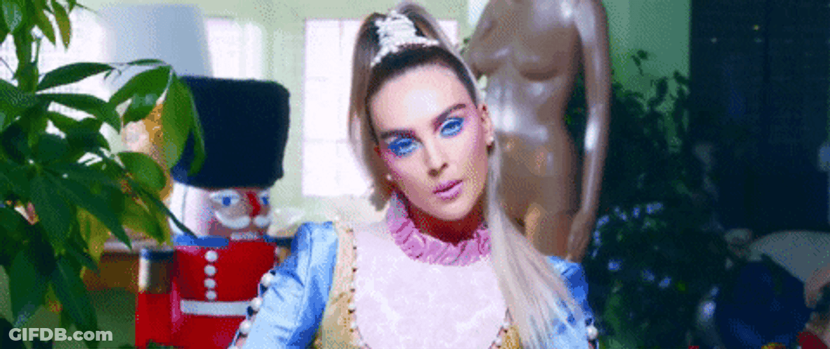 Perrie Edwards Wearing Pony Tail Bounce Back Video GIF