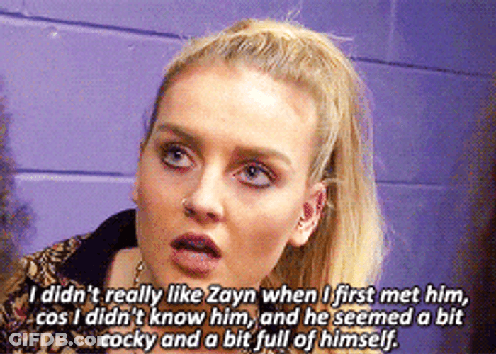 Perrie In Pony Tail While Talking About Zayn GIF