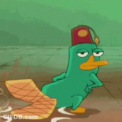 Perry The Platypus And Dr. Seuss In Kitchen GIF