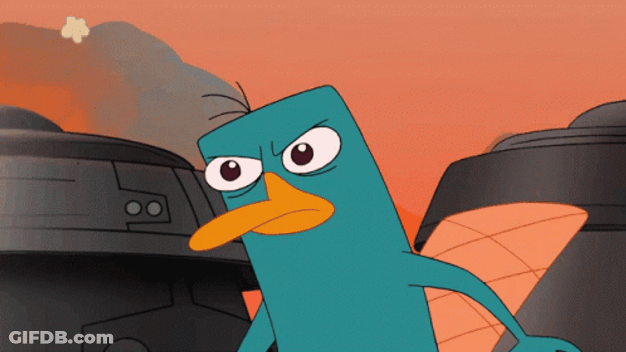 Perry The Platypus Eating Falling Popcorns GIF