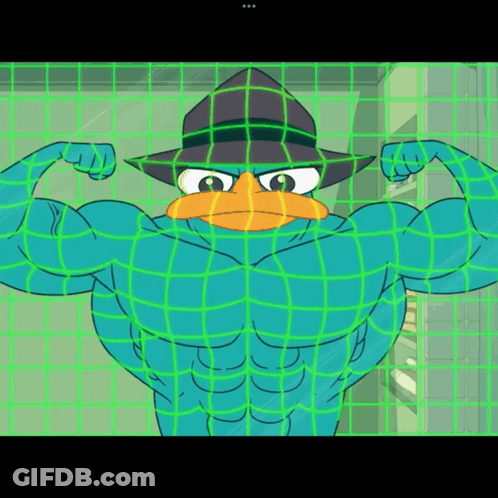 Perry The Platypus Flexing Muscles GIF