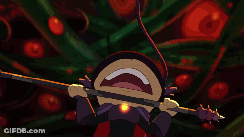 Perry The Platypus Kicking Monster With Spear GIF