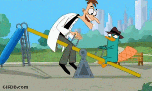 Perry The Platypus On Seesaw With Dr. Seuss GIF