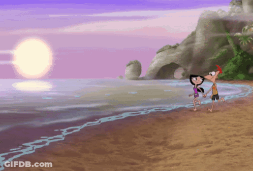 Perry The Platypus Phineas And Ferb Walking On Beach GIF