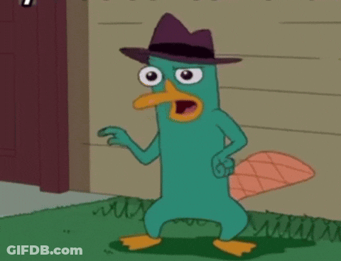 Perry The Platypus Pointing In Hat GIF