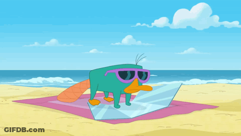 Perry The Platypus Running On Red Surface GIF