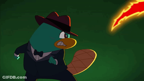 Perry The Platypus Standing Next To Monster GIF