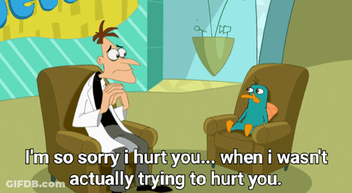 Perry The Platypus Talking To Man In Chair GIF