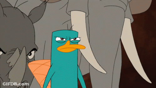 Perry The Platypus Talking To Man In Chair GIF