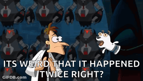 Perry The Platypus Talking To Robot It's Weird That It Happened Twice Right GIF