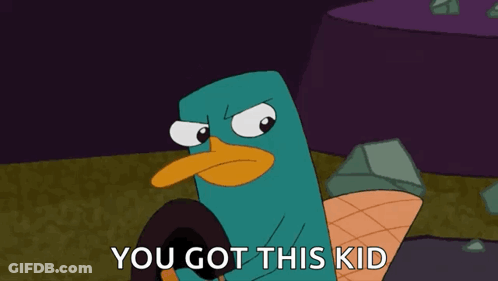 Perry The Platypus Wearing Hat Saying You Got This Kid GIF