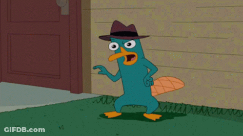Perry The Platypus Wearing Purple Hat GIF