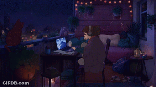 Person At Desk With Laptop And Coffee GIF