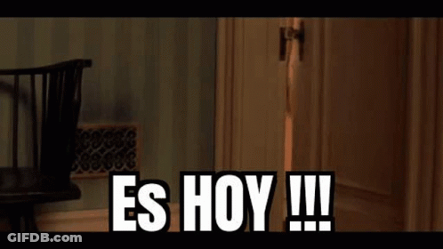 Person At Door With Es Hoy!!! GIF