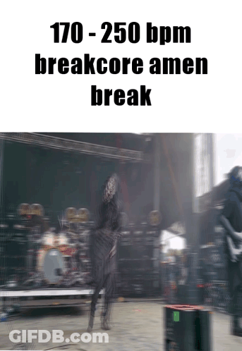 Person At Drums 170-250 BPM Breakcore Amen Break GIF