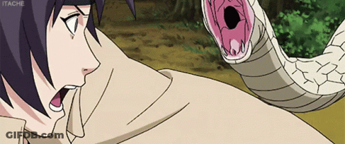 Person Attacked By Snake With Itache GIF