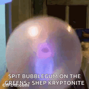 Person Blowing Bubblegum Balloon Spit Bubblegum On The Greens Shep Kryptonite GIF