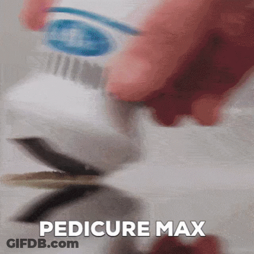 Person Brushing Nails With Toothbrush Pedicure Max GIF