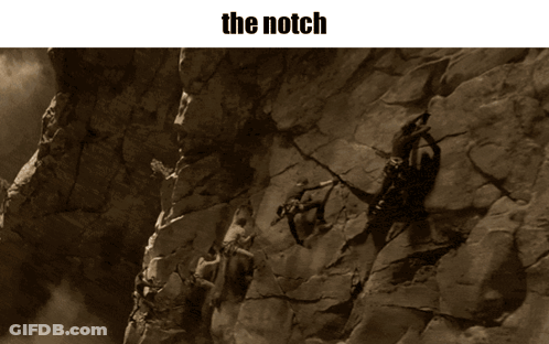 Person Climbing Rock Wall The Notch GIF