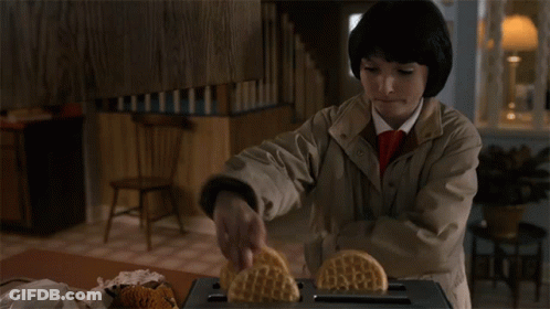 Person Cooking Waffles In Toaster Oven GIF