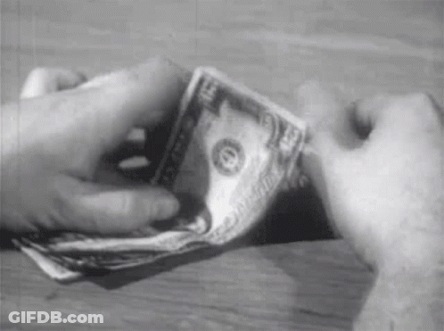 Person Counting Stack Of Money Black And White GIF