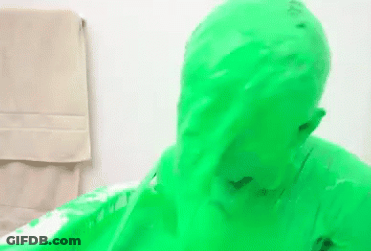 Person Covered In Green Slime GIF