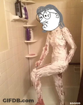 Person Covered In Shaving Cream Saying Sdood GIF
