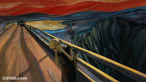 Person Covering Face On Bridge GIF