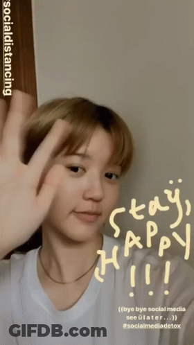 Person Covering Face Saying Stay Happy GIF
