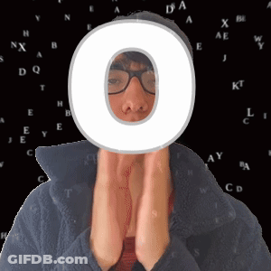 Person Covering Face With Letter O GIF