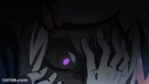Person Covering Face With Purple Eye GIF