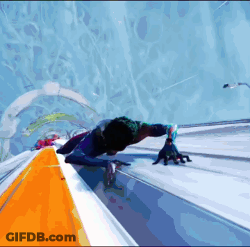 Person Crawling Down Staircase GIF