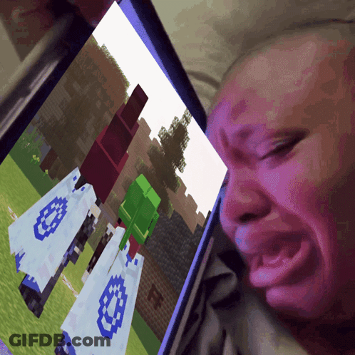 Person Crying Watching Minecraft GIF