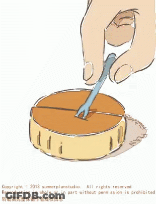 Person Cutting Cake With Fork Copyright 2013 Summerplanstudio GIF