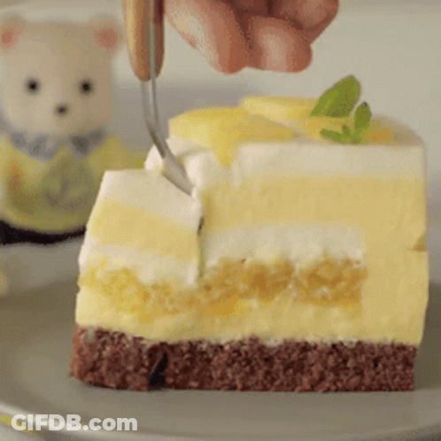 Person Cutting Cake With Fork GIF