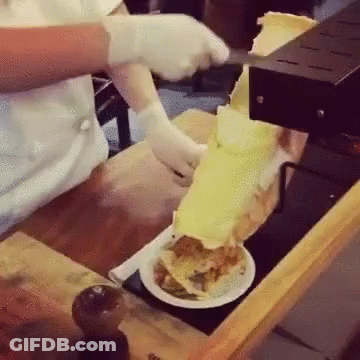 Person Cutting Food On Plate GIF
