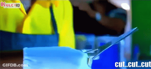 Person Cutting Paper With Scissors And Cut Cut Cut Visible GIF