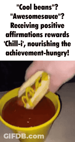 Person Dipping Hot Dog In Chili GIF