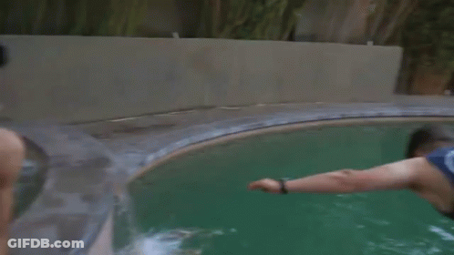 Person Diving Into Pool GIF