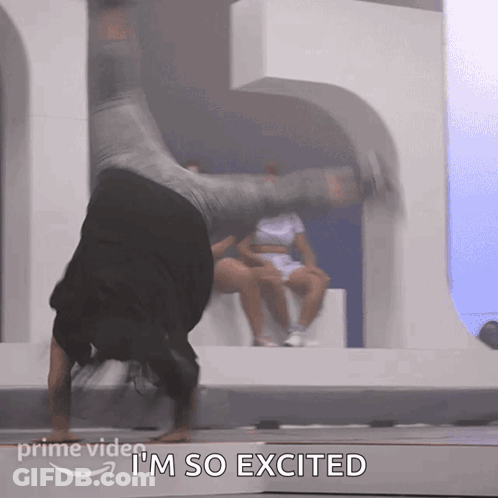 Person Doing Handstand Excited GIF