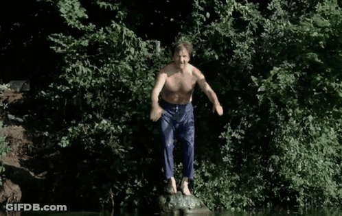 Person Doing Handstand In Water GIF