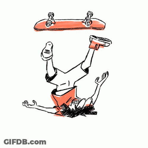 Person Doing Handstand With Skateboard GIF